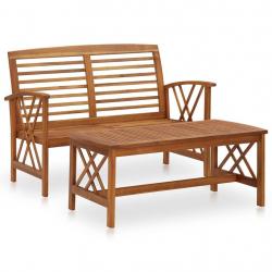Salon de jardin 2 pcs Bois d'acacia solide alsavelo