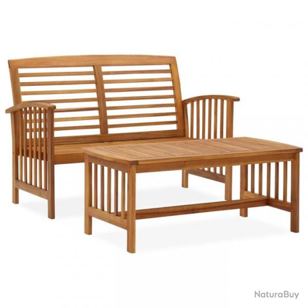 Salon de jardin 2 pcs Bois d'acacia solide