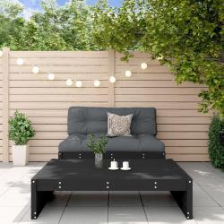 Salon de jardin 2 pcs noir bois massif de pin alsavelo