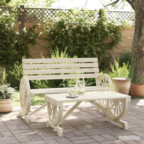 Salon de jardin 2 pcs bois de sapin massif