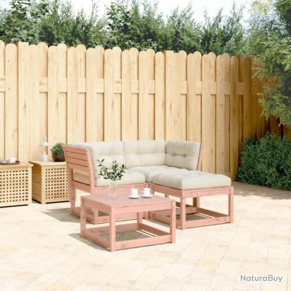 Salon de jardin 3 pcs avec coussins bois massif douglas