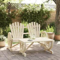 Salon de jardin 2 pcs bois de sapin massif