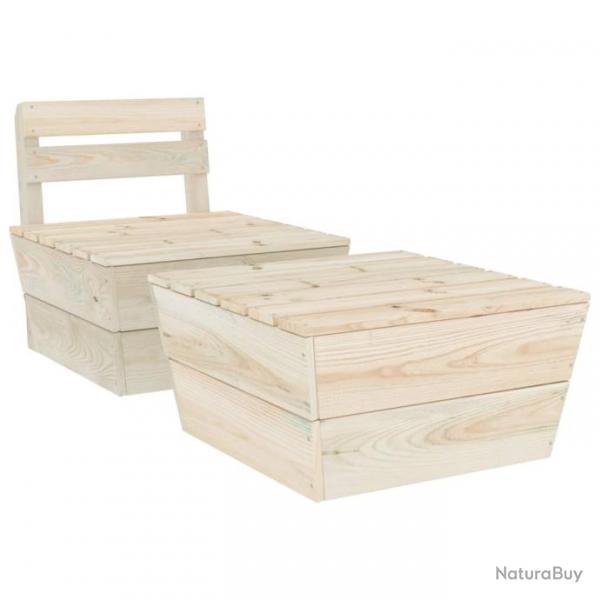 Salon de jardin 2 pcs Bois d'pica imprgn