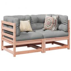 Salon de jardin 2 pcs et coussins bois massif sapin de douglas