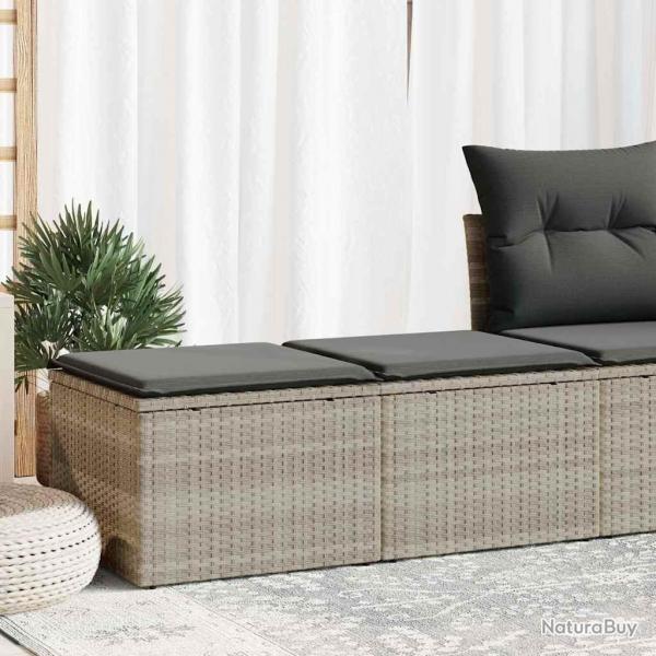 Salon de jardin 2 pcs avec coussins gris clair polyrotin acacia alsavelo