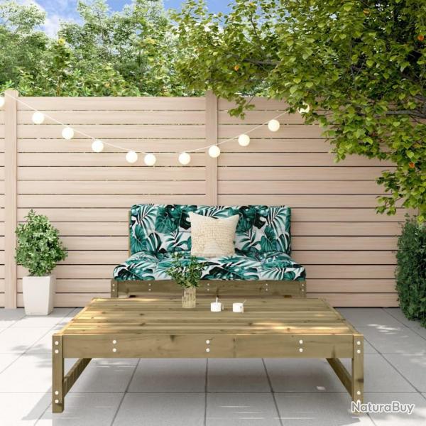 Salon de jardin 2 pcs avec coussins bois de pin imprgn alsavelo