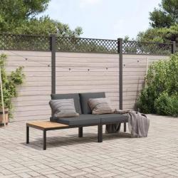 Salon de jardin 2 pcs avec coussins noir aluminium