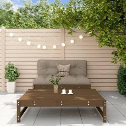 Salon de jardin 2 pcs avec coussins marron miel bois massif