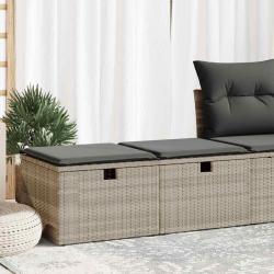 Salon de jardin 2 pcs avec coussins gris clair polyrotin acacia alsavelo