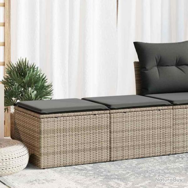 Salon de jardin 2 pcs avec coussins gris rsine tresse acacia