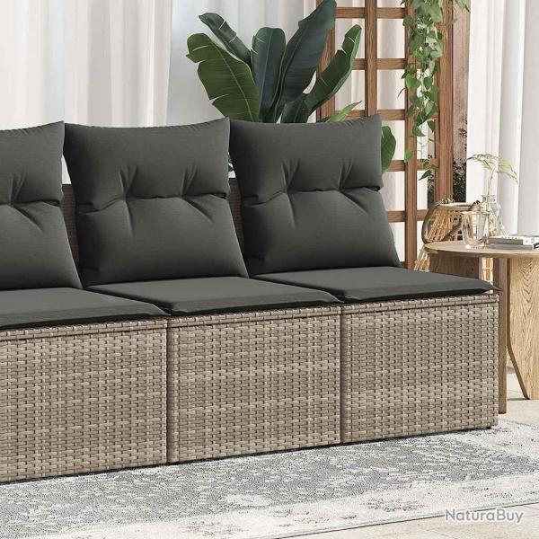 Salon de jardin 2 pcs avec coussins gris rsine tresse acacia alsavelo