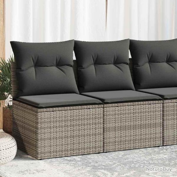 Salon de jardin 2 pcs avec coussins gris rsine tresse acacia alsavelo