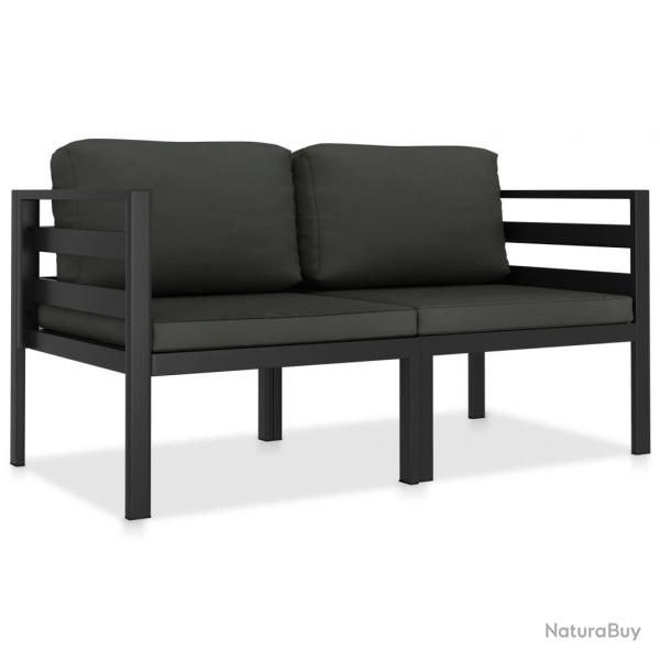 Salon de jardin 2 pcs avec coussins Aluminium Anthracite alsavelo