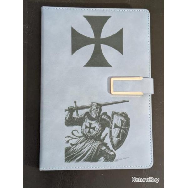 Carnet en cuir PU grav sceau des Chevaliers Templiers - maconnique