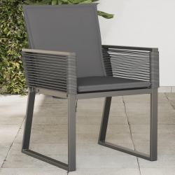 Chaises de jardin lot de 4 avec coussins noir résine tressée alsavelo