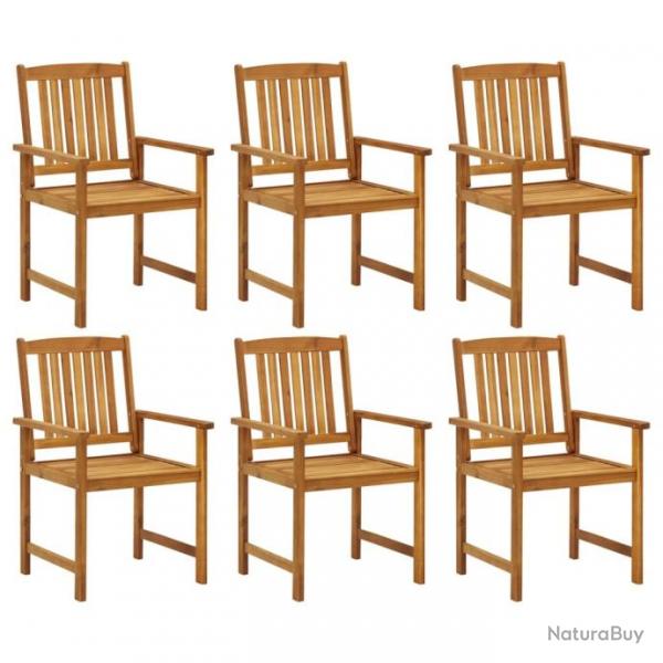 Chaises de jardin lot de 6 Bois d'acacia massif