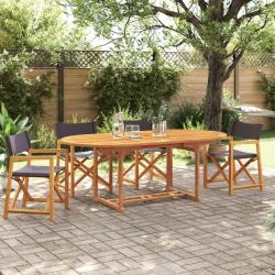 Chaises de jardin pliables lot de 4 gris foncé tissu alsavelo