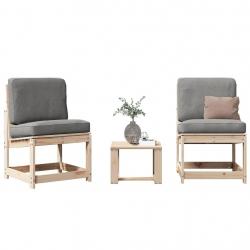 Salon de jardin 3 pcs bois massif de pin alsavelo