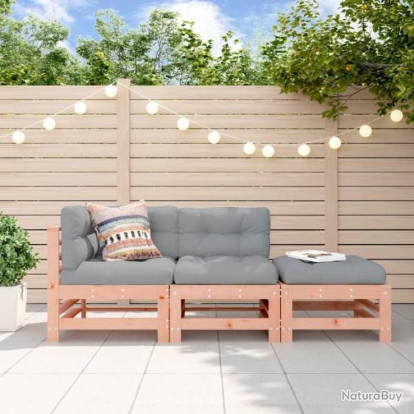 Salon de jardin 3 pcs bois massif douglas