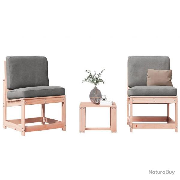 Salon de jardin 3 pcs bois massif douglas alsavelo