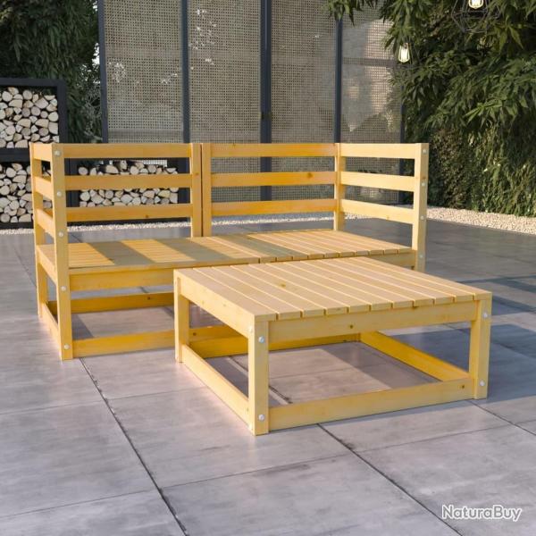Salon de jardin 3 pcs bois de pin massif alsavelo