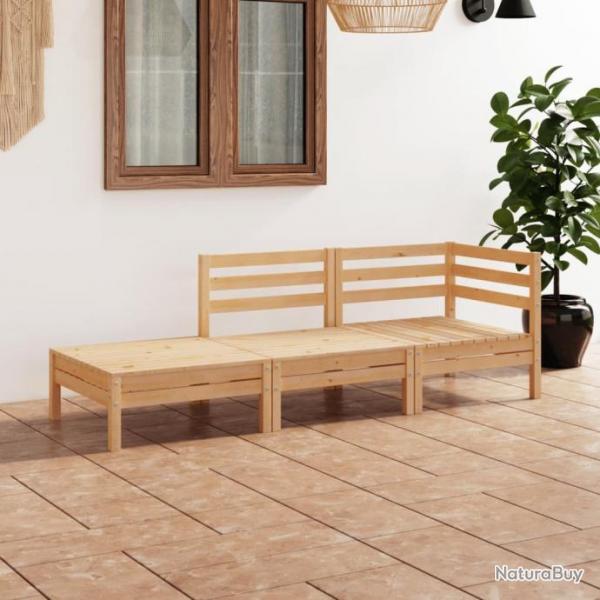 Salon de jardin 3 pcs Bois de pin massif