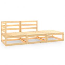 Salon de jardin 3 pcs bois massif de pin alsavelo