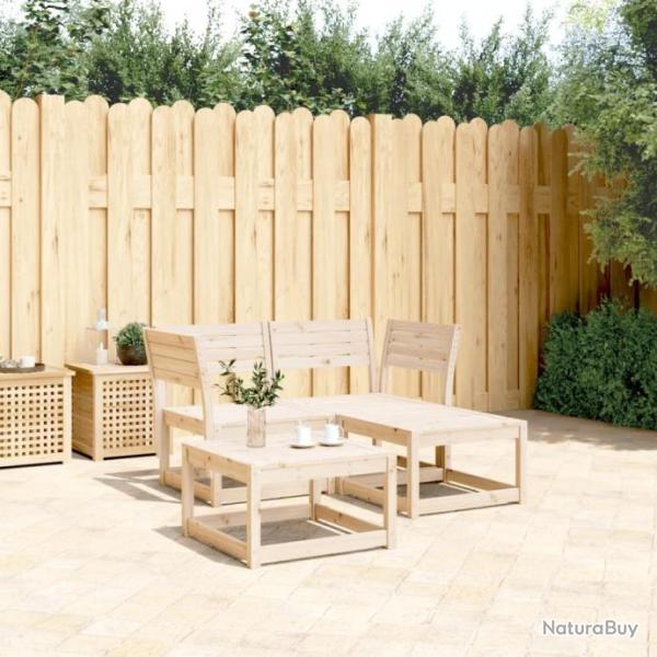 Salon de jardin 3 pcs bois de pin massif