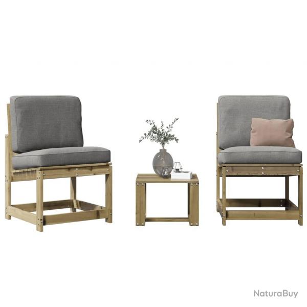 Salon de jardin 3 pcs bois de pin imprgn alsavelo