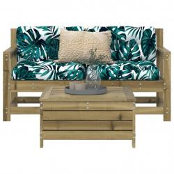 Salon de jardin 3 pcs bois de pin imprégné alsavelo
