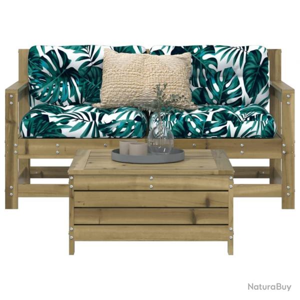 Salon de jardin 3 pcs bois de pin imprgn alsavelo