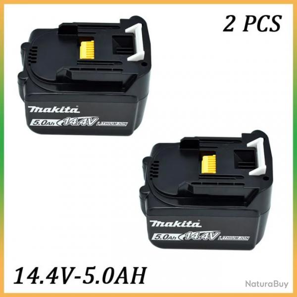 Batterie Compatible Makita BL1430 BL1415 BL1440 14.4V, Modele: 5.0Ah 2pcs