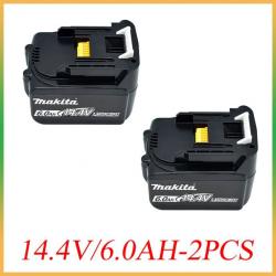 Batterie Compatible Makita BL1430 BL1415 BL1440 14.4V, Modele: 6.0Ah 2pcs