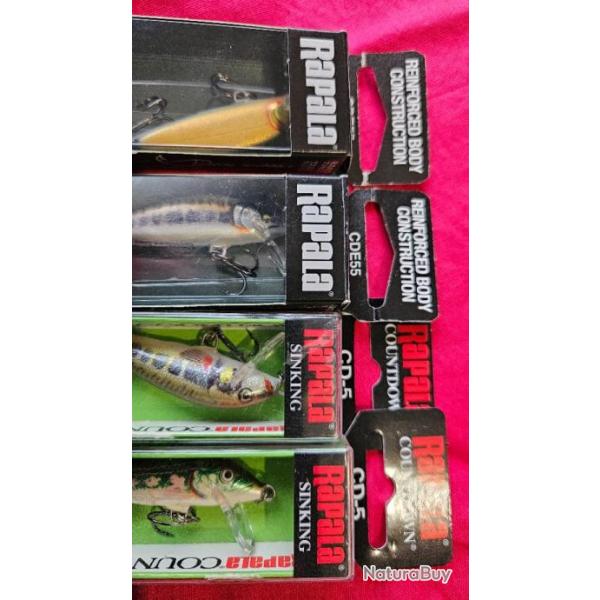 LOT DE 4 POISSONS NAGEURS RAPALA SPECIAL TRUITE OUVERTURE