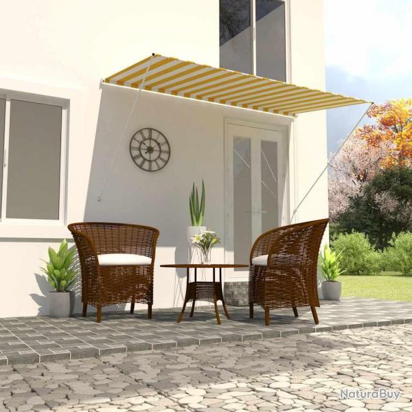 Auvent rtractable 250x150 cm Jaune et blanc alsavelo