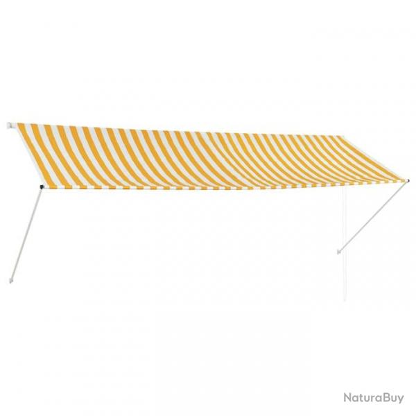 Auvent rtractable 350x150 cm Jaune et blanc alsavelo