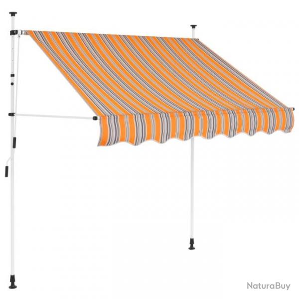 Auvent rtractable manuel 150 cm Rayures jaunes et bleues alsavelo