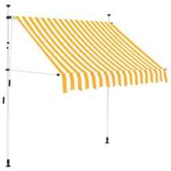 Auvent rétractable manuel 200 cm Rayures oranges et blanches alsavelo