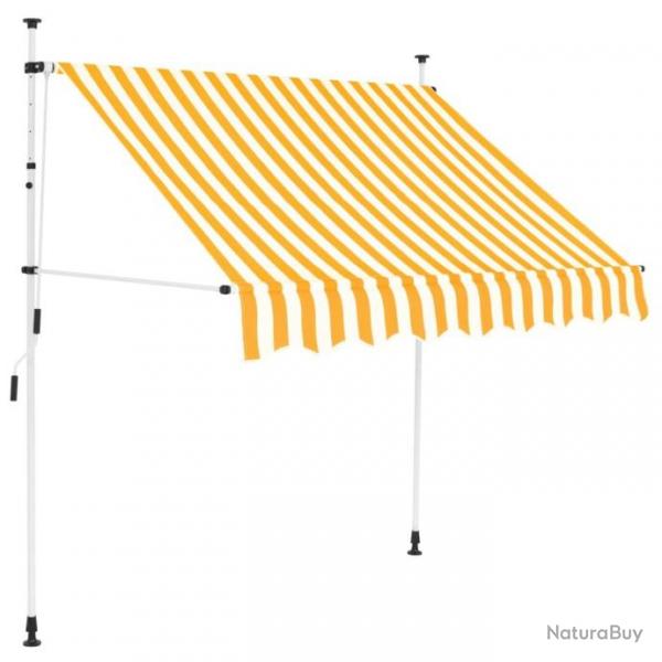 Auvent rtractable manuel 200 cm Rayures oranges et blanches alsavelo