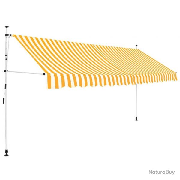 Auvent rtractable manuel 400 cm Rayures oranges et blanches alsavelo