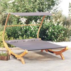 Lit repos et auvent 165x203x138cm Bois courbé massif Anthracite