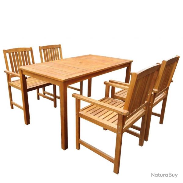 Ensemble  manger d'extrieur 5 pcs Bois d'acacia solide alsavelo