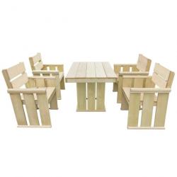 Ensemble à manger d'extérieur 5 pcs Bois de pin imprégné