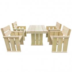 Ensemble à manger d'extérieur 5 pcs Bois de pin imprégné alsavelo
