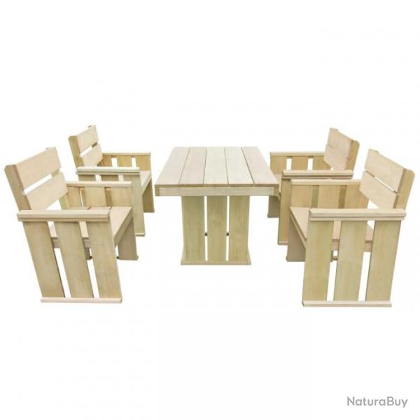 Ensemble  manger d'extrieur 5 pcs Bois de pin imprgn