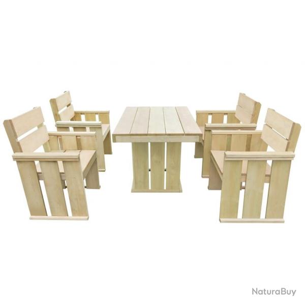 Ensemble  manger d'extrieur 5 pcs Bois de pin imprgn alsavelo