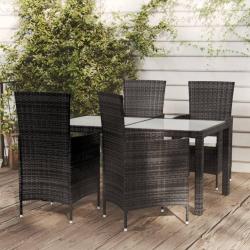 Ensemble à manger d'extérieur 5pcs avec coussins Résine tressée alsavelo