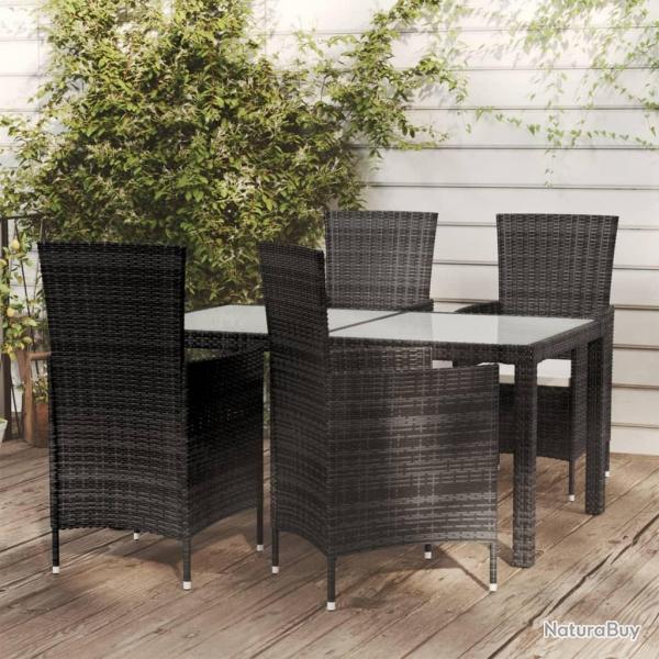 Ensemble  manger d'extrieur 5pcs avec coussins Rsine tresse alsavelo