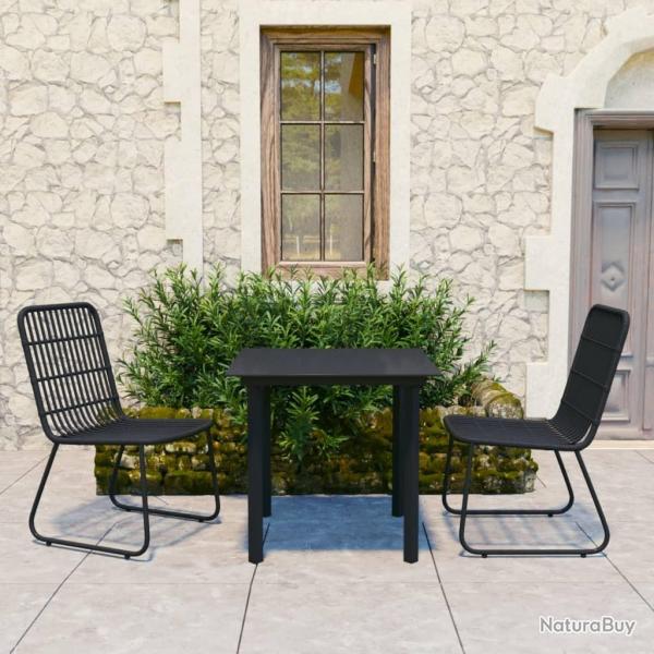 Ensemble  manger d'extrieur 3 pcs rsine tresse et verre alsavelo