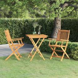 Ensemble à manger de jardin pliable 3 pcs Bois d'acacia solide alsavelo